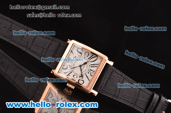 Franck Muller Master Square Swiss Quartz Rose Gold Case with Numeral Markers and White Dial - Click Image to Close